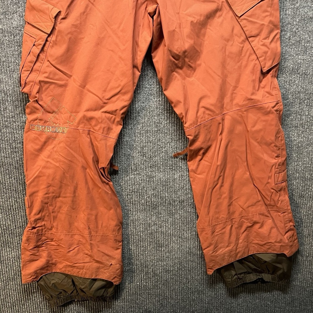 Burton Snow Pants Mens XL Orange Mesh Lined Insulated Waterproof Pockets - Picture 12 of 12